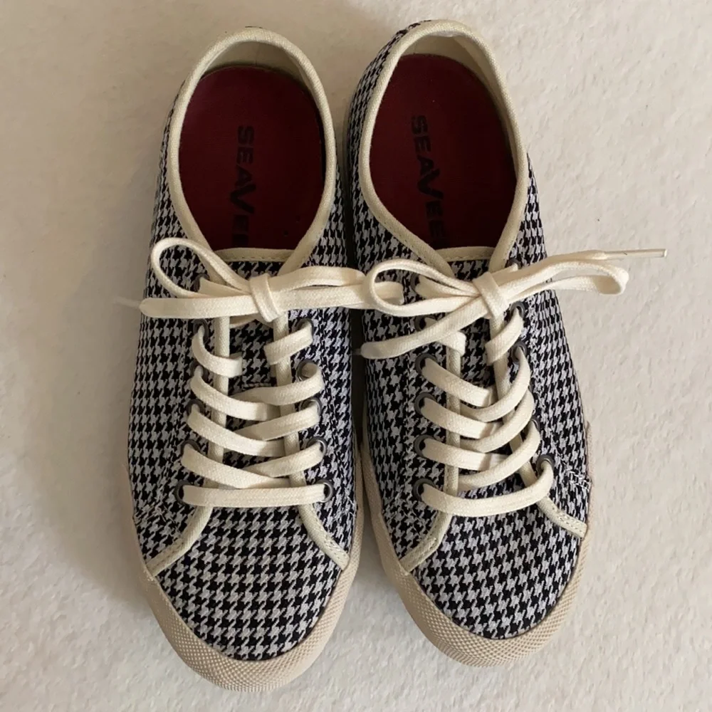 {NWOT} SeaVees for J.Crew | Monterey Houndstooth Sneaker Vegan SF 06/67 (6.5) - Picture 4 of 16